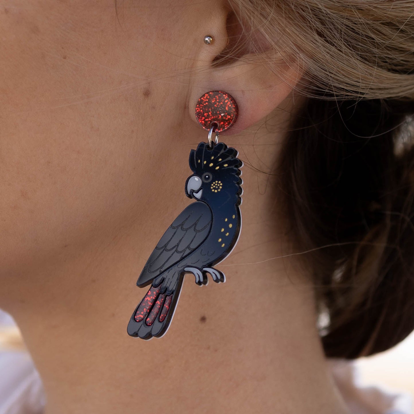 Black Cockatoo Earrings